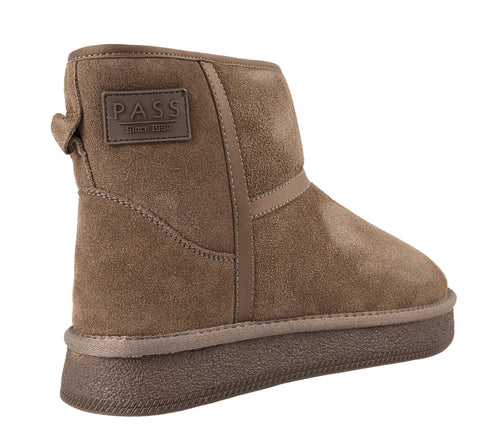 Ghete sport, dama, PASS COLLECTION, M470022C, maro, piele intoarsa